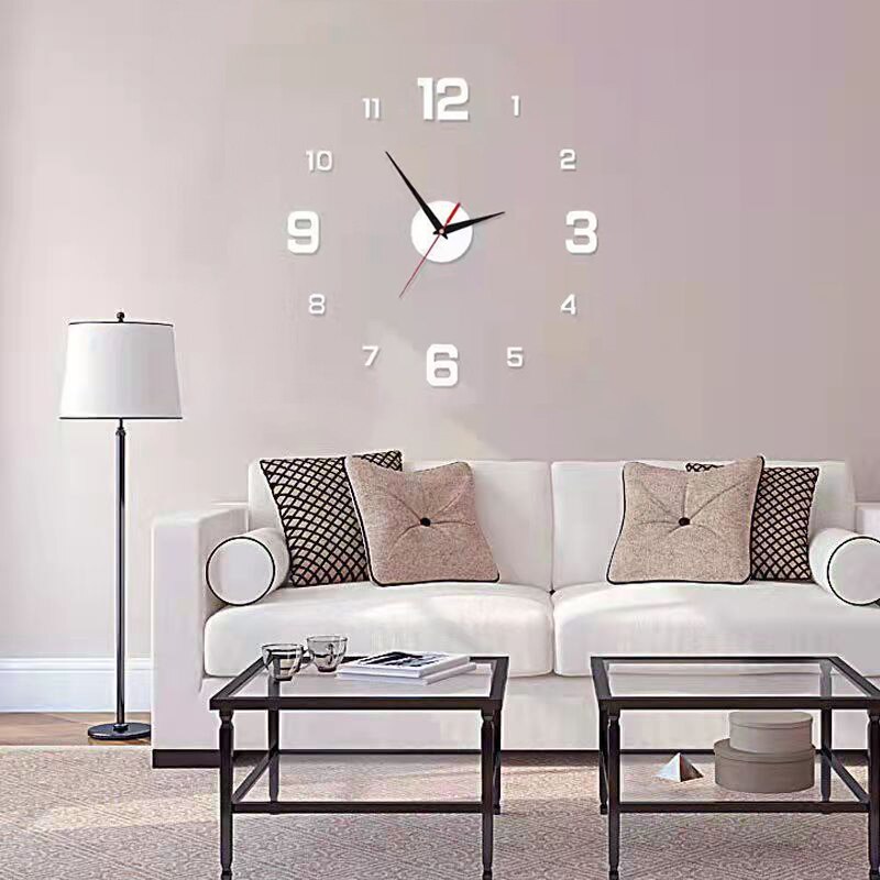 Creative Frameless DIY Wall Clock Wall Decal Home Silent Clock Living Room Office Wall Decoration