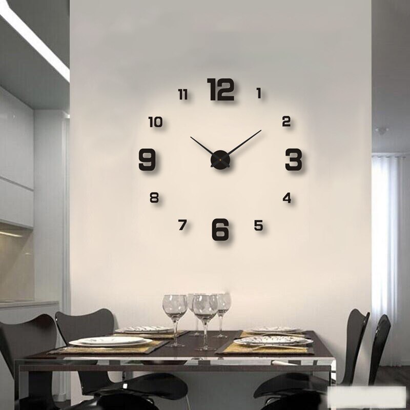 Creative Frameless DIY Wall Clock Wall Decal Home Silent Clock Living Room Office Wall Decoration